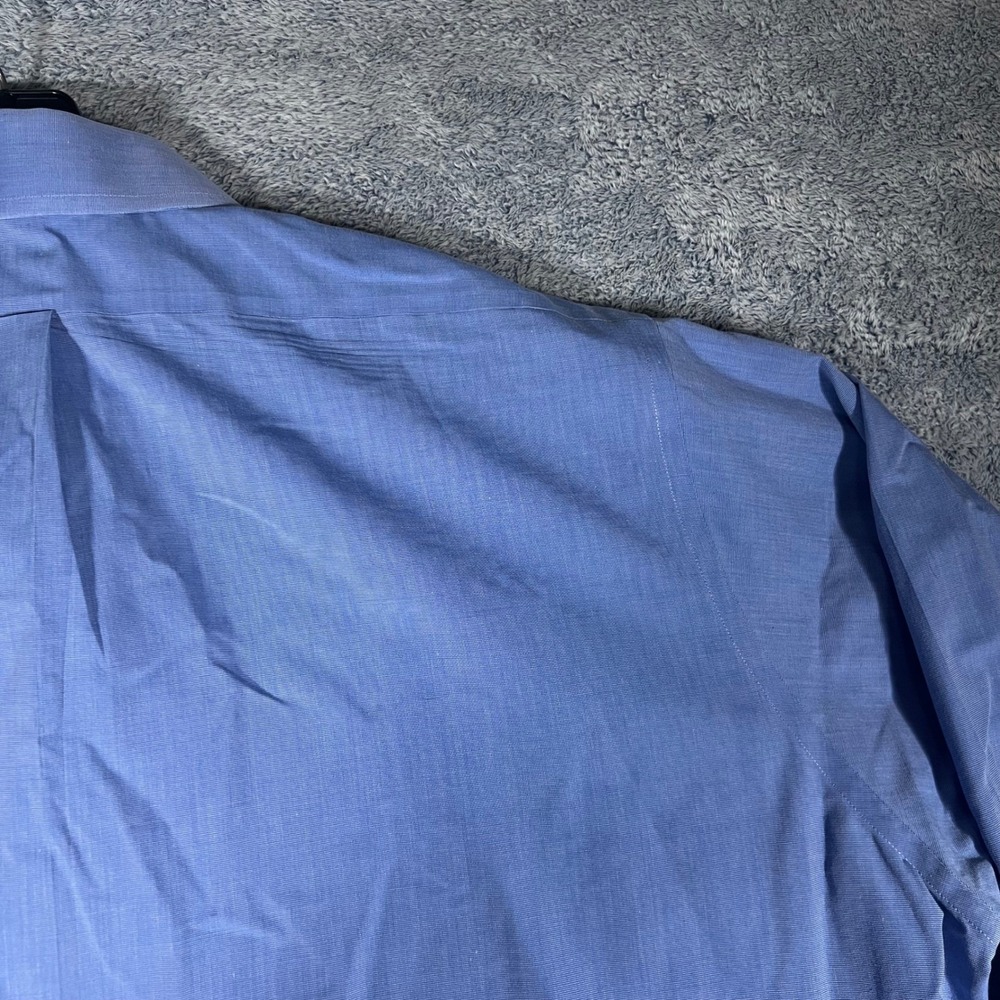 Brooks Brothers Traditional Fit Non-Iron Supima Cotton Blue Dress Shirt 17.5-34 - Picture 12 of 16